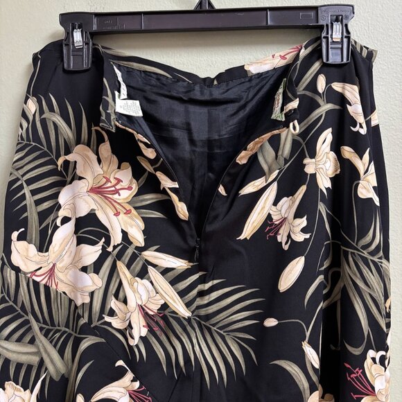 VTG Tommy Bahama Womens Silk Midi Skirt Size 10 Floral Flowy Hawaiian Tropical - Picture 5 of 10
